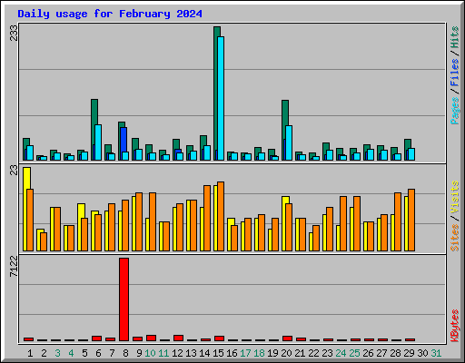 Daily usage for February 2024