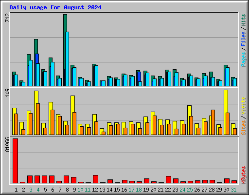 Daily usage for August 2024