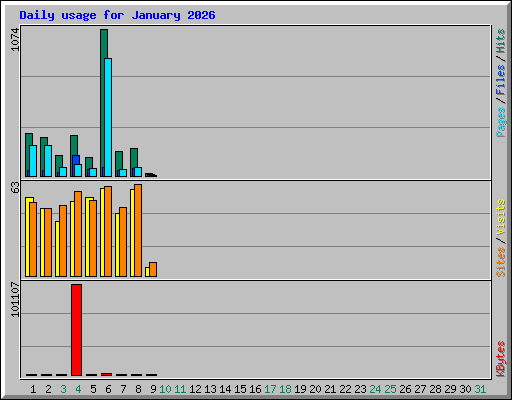 Daily usage for January 2026