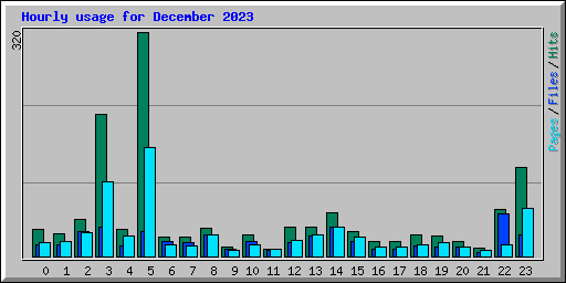 Hourly usage for December 2023