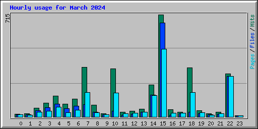 Hourly usage for March 2024