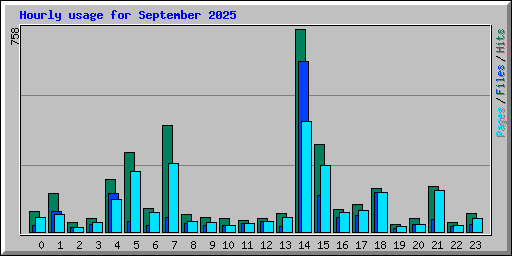 Hourly usage for September 2025