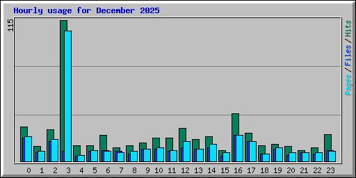 Hourly usage for December 2025