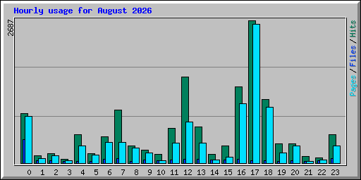 Hourly usage for August 2026